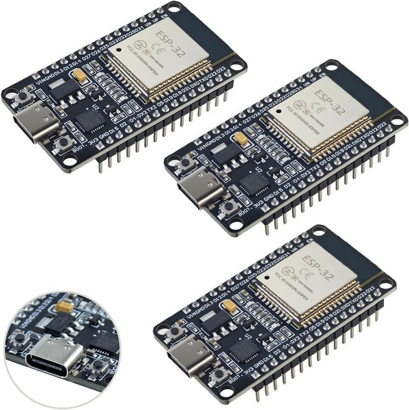 Hosyond 3 حزمة لوحة تطوير ESP32 ESP-32S USB-C واي فاي بلوتوث معالج دقيق ثنائي النواة لـ Arduino IDE، يدعم AP/STA/AP+STA، شريحة CP2102 ESP-WROOM-32 - Image 1